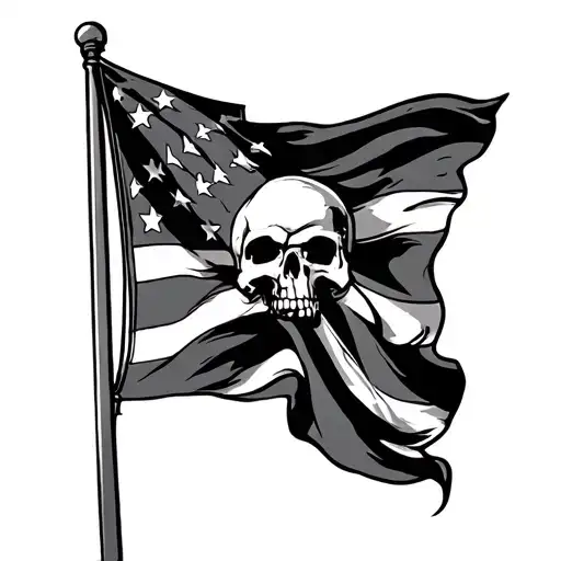 rebel flag waving tattoo design idea