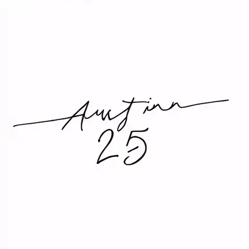 the name Austin with the number 25 tattoo design idea