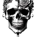 Half Skull tattoo design idea
