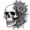 Half Skull tattoo design idea