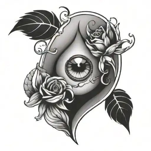 C and T with a tear drop tattoo design idea