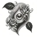 C and T with a tear drop tattoo design idea