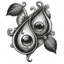 C and T with a tear drop tattoo design idea