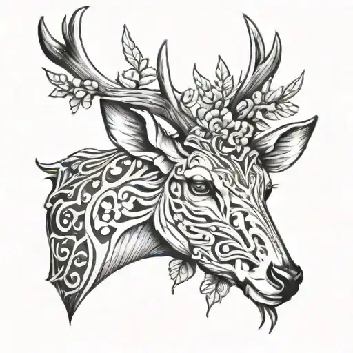 deer sheds tattoo design idea