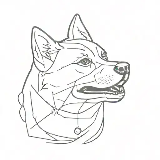 Libra zodiac shiba tattoo design idea