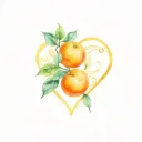 two  clementines overlapping in a heart shape tattoo design idea
