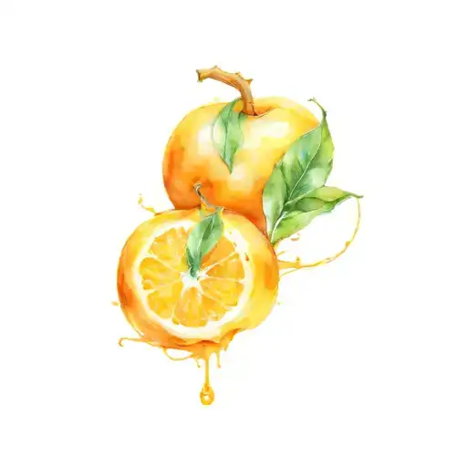 two  clementines overlapping in a heart shape tattoo design idea