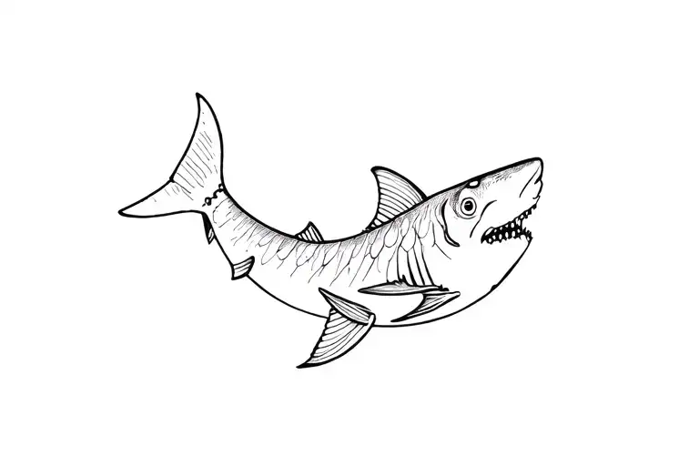 Pisces Shark tattoo design idea