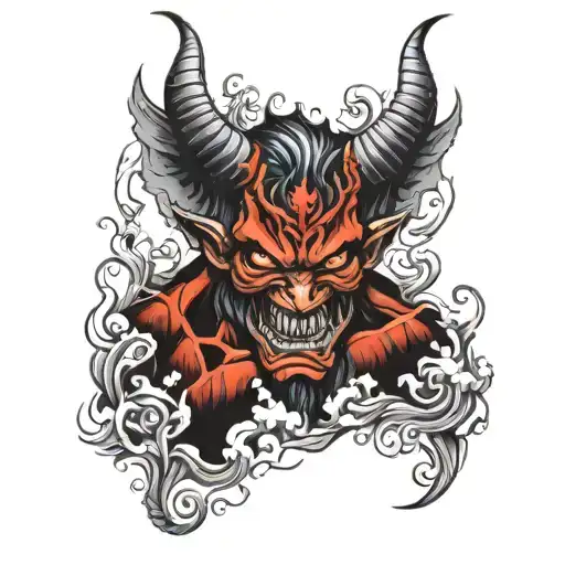 demon cast from heaven gates tattoo design idea