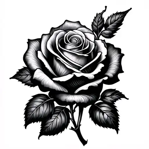 rose and pinstripe  tattoo design idea