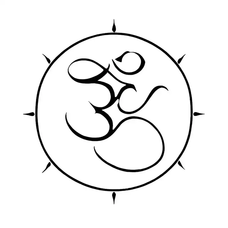 Tibetan om symbol tattoo design idea