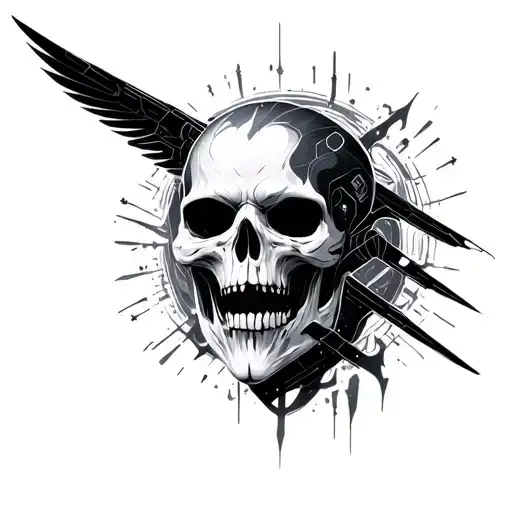 cyber sigilism tattoo design idea