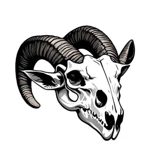 Bighorn Sheep Skull tattoo design idea
