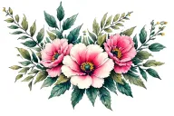 April birth month flowers tattoo design idea