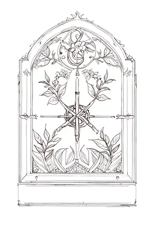 palaye royale symbol with leaves and florsl design tattoo design idea