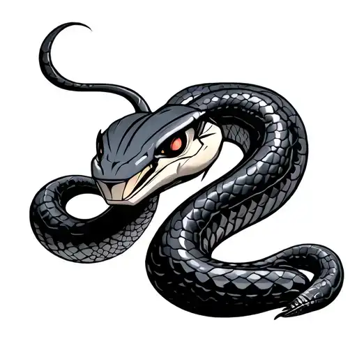 robot snake tattoo design idea