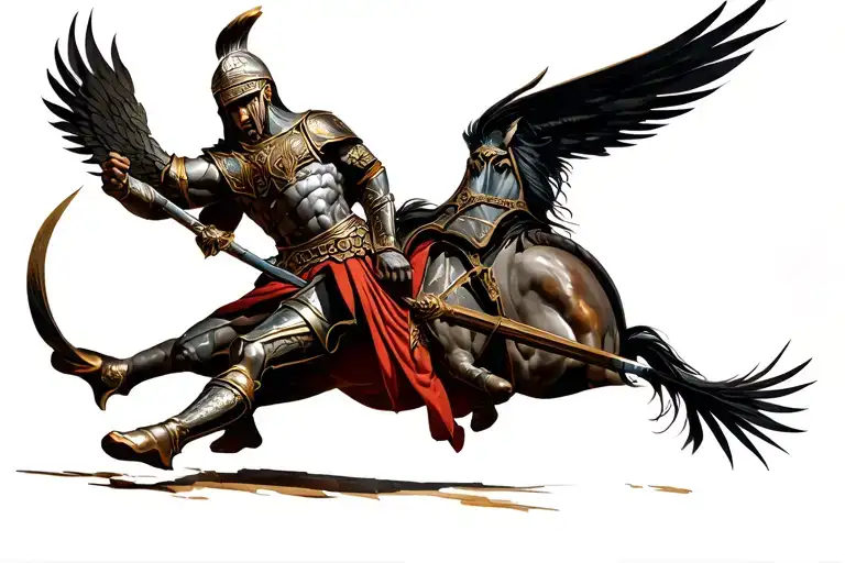 centurion approaching battle tattoo design idea