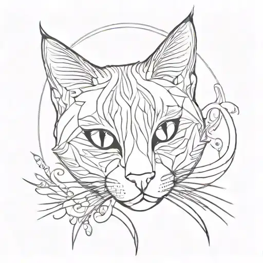 cat outline of a cat tattoo design idea