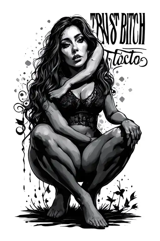 trust no bitch prostitute tattoo design idea