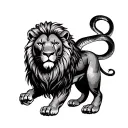 lion, snake, gladiator tattoo design idea