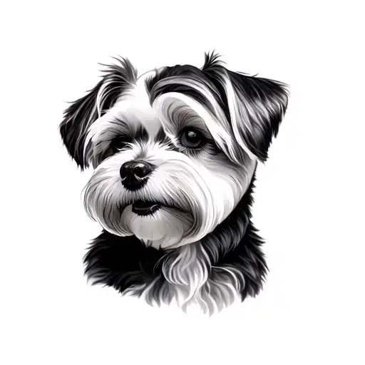 Maltese dog tattoo design idea