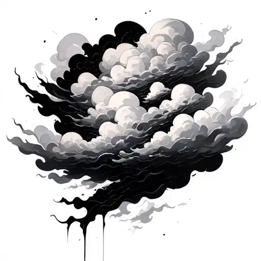 clouds, chaos storm tattoo design idea