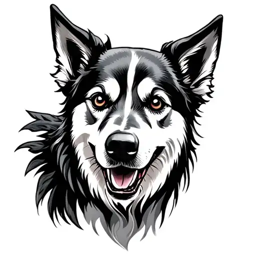 haida dog tattoo design idea