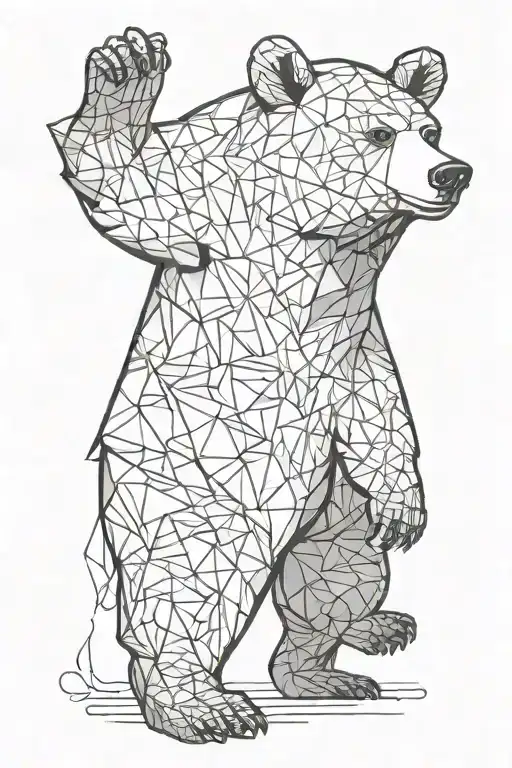 full-length bear on hind legs tattoo design idea