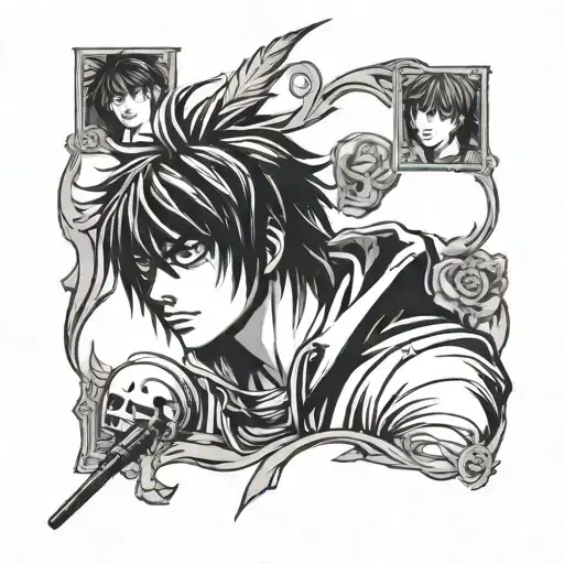 death note L Lawliet tattoo design idea