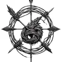 arrow Sagittarius surrounded by wire wrapped tattoo design idea