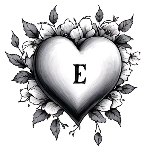 Heart Initials tattoo design idea
