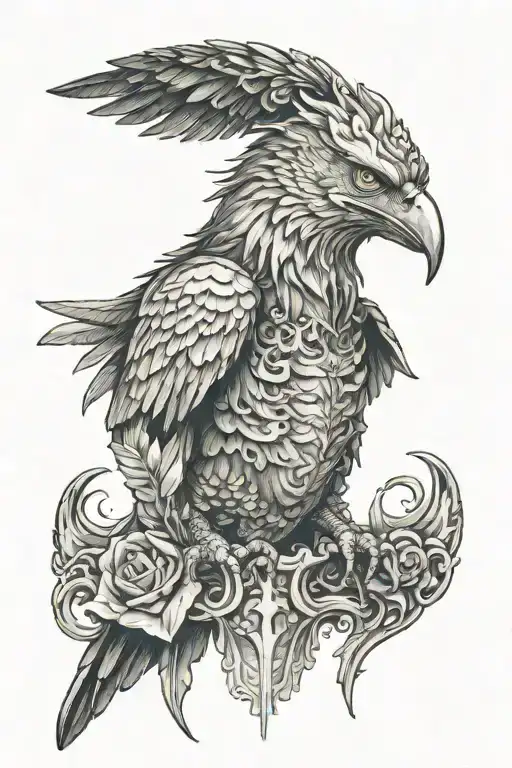avian demon warden of apocrypha tattoo design idea