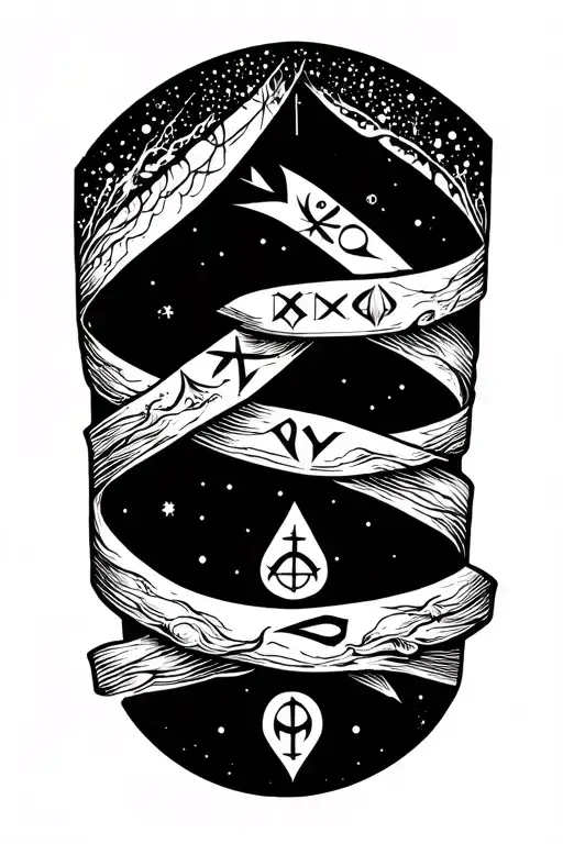 Magical runes on half forearm tattoo design idea