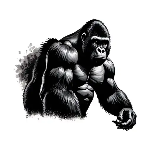 silverback gorilla tattoo design idea