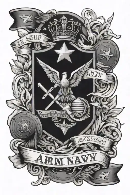 army navy marines Air Force on forearm sleeve tattoo tattoo design idea