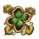 lucky penny four leaf clover 2005 joy of my life tattoo design idea
