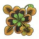 lucky penny four leaf clover 2005 joy of my life tattoo design idea