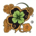 lucky penny four leaf clover 2005 joy of my life tattoo design idea