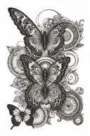 Symbols harmony, create your own reality, open to Change, third eye, Transformation butterfly, protection, growth tattoo design idea