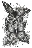 Symbols harmony, create your own reality, open to Change, third eye, Transformation butterfly, protection, growth tattoo design idea
