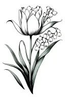 tulip flower and a lily of the valley  tattoo design idea