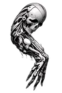 biomech bionic cyborg arm shoulder tattoo design idea
