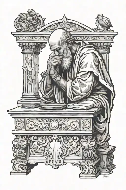abraham praying at altar tattoo design idea