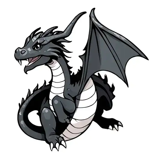 Alice in wonderland themed dragonite  tattoo design idea