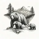 mountains, california, bears, 3/17/19 tattoo design idea