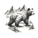 mountains, california, bears, 3/17/19 tattoo design idea
