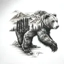 mountains, california, bears, 3/17/19 tattoo design idea