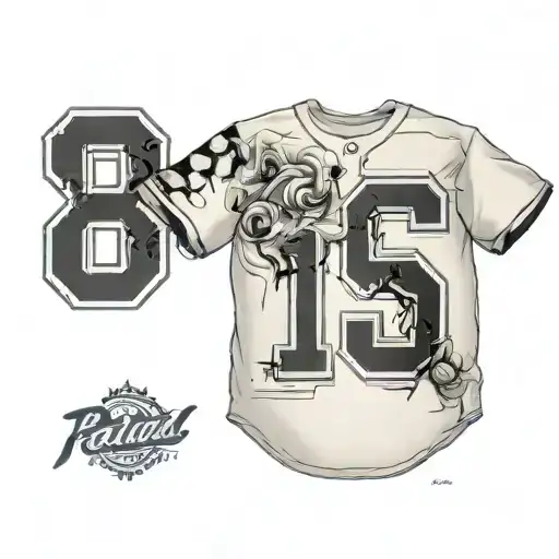 baseball jersey with the number 8 tattoo design idea