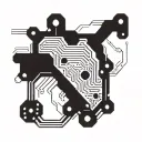 A circuit board design incorporating pride colors and trans flag colors tattoo design idea