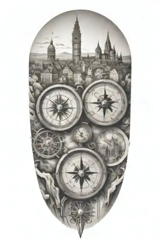 travel tattoo inspired europe including a compass tattoo design idea